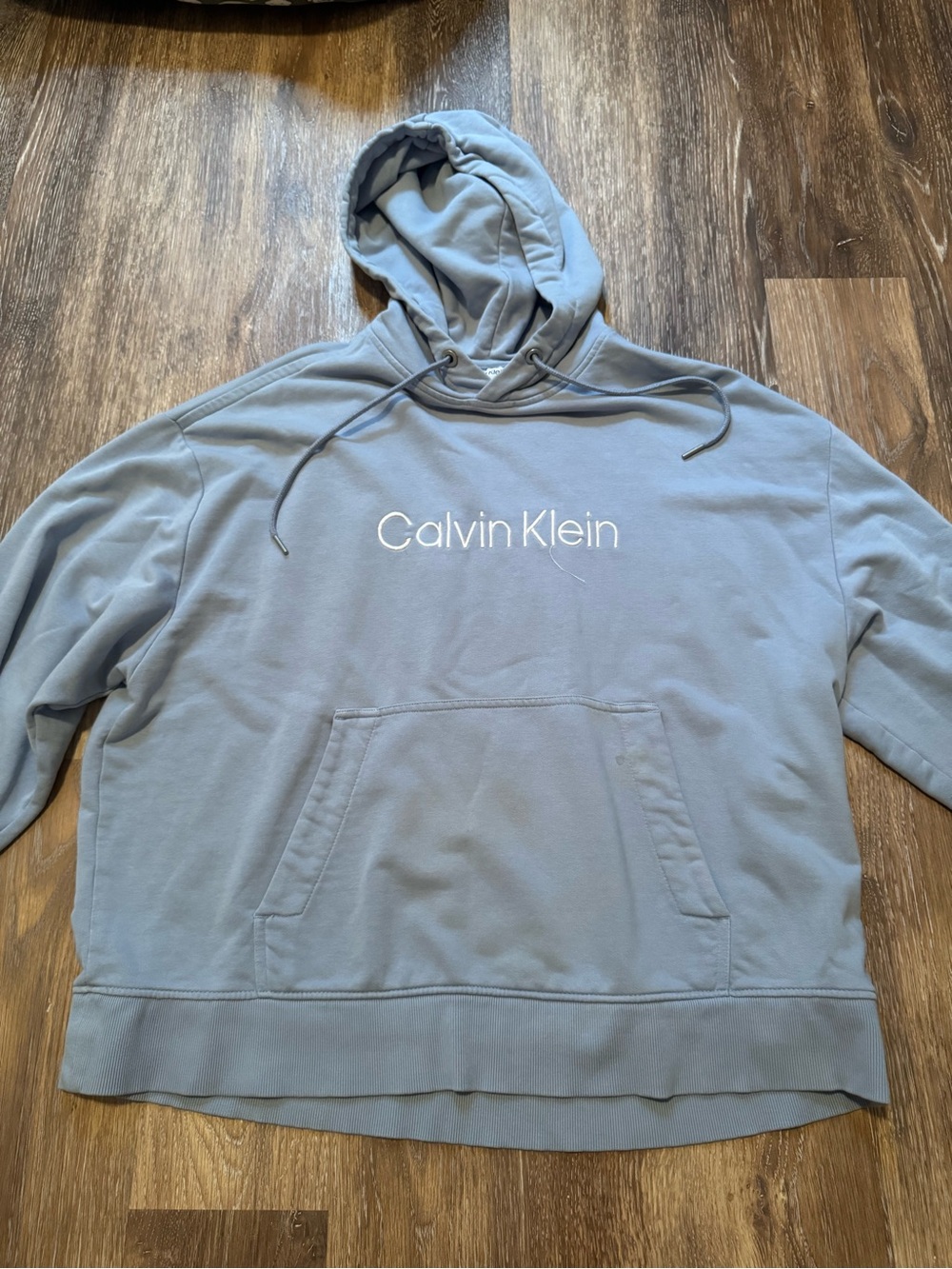 Calvin Klein Men's Dusty Blue Logo Pullover Hoodie